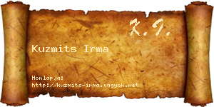 Kuzmits Irma névjegykártya